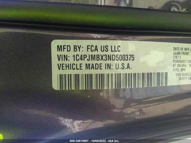 2022 Jeep Cherokee, VIN: 1C4PJMBX3ND500375