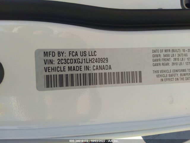 Dodge Charger Scat Pack 2020 2C3CDXGJ1LH240929 Image 9