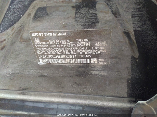 2020 BMW X3, VIN: 5YMTS0C04L9B82511
