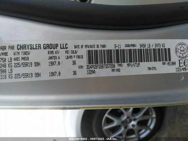 Dodge Journey Sxt 2011 3D4PG5FG5BT557250 Image 8
