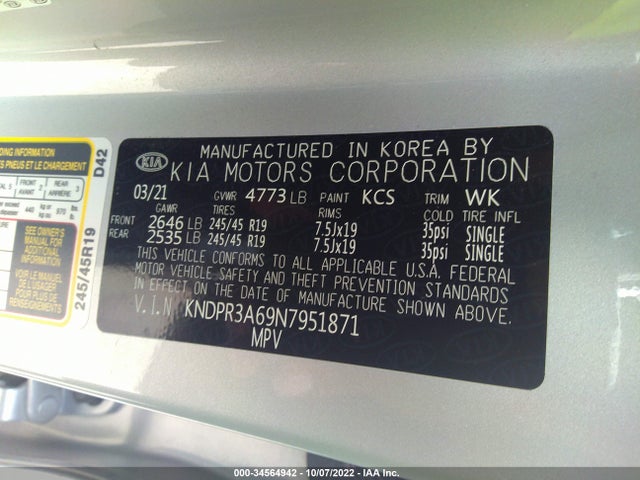 2022 Kia Sportage, VIN: KNDPR3A69N7951871