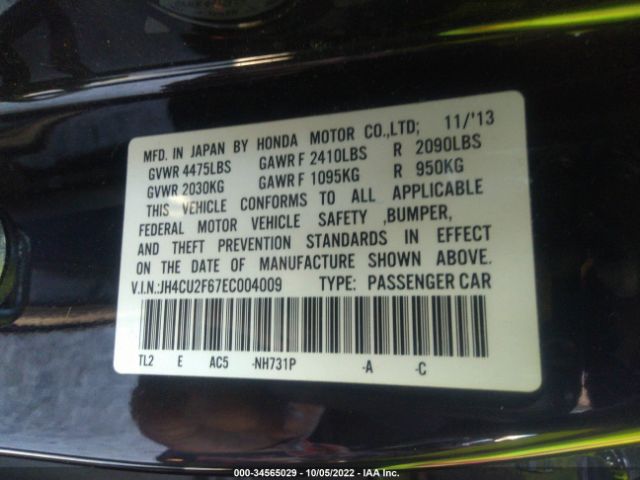JH4CU2F67EC004009 Acura Tsx Tech Pkg