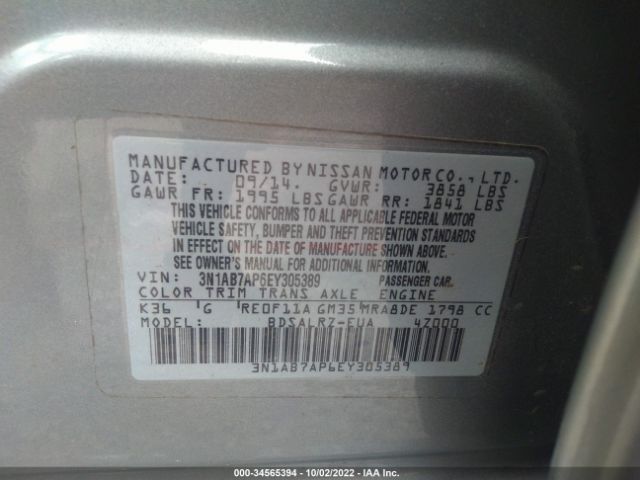 3N1AB7AP6EY305389 Nissan SENTRA SR