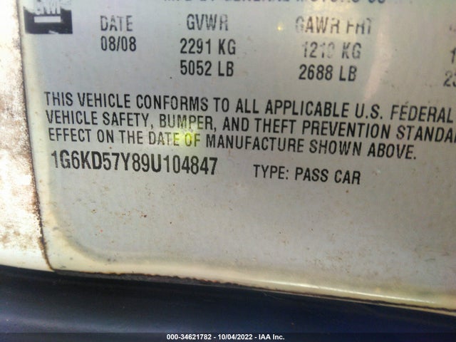 Cadillac DTS 2009 1G6KD57Y89U104847 Image 10