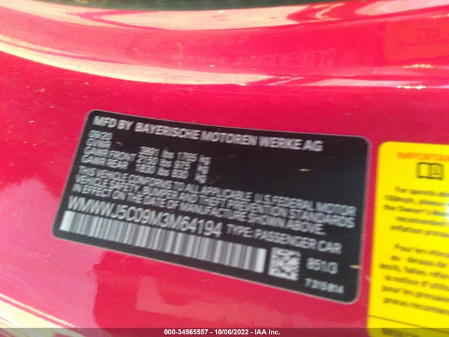 2021 Mini Roadster, VIN: WMWWJ5C09M3M64194