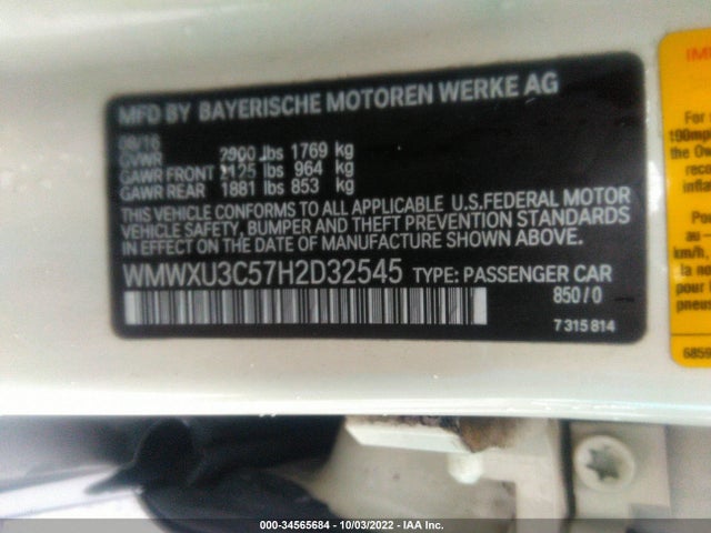2017 Mini Cooper, VIN: WMWXU3C57H2D32545