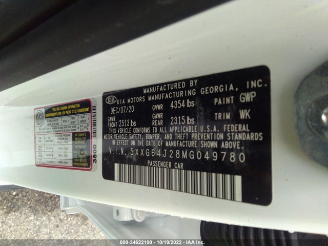 KIA K5 2021 5XXG64J28MG049780 Image 10