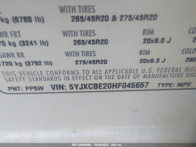 Tesla Model X 90d/75d/100d 2017 5YJXCBE20HF045657 Image 10