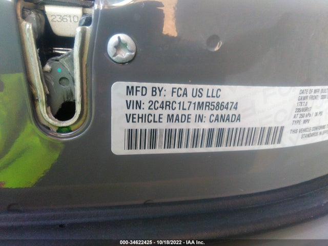 2021 Chrysler Pacifica Hybrid, VIN: 2C4RC1L71MR586474