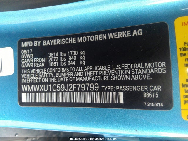 2018 Mini Hardtop, VIN: WMWXU1C59J2F79799