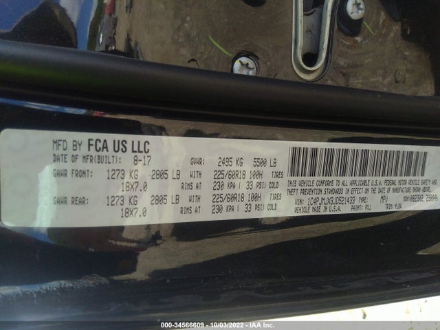 1C4PJMJX3JD521433 Jeep Cherokee Overland
