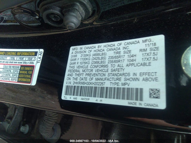 Honda CR-V LX 2019 2HKRW6H30KH202267 Image 9