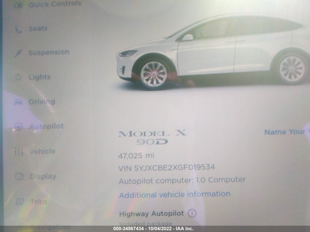 Tesla Model X 90d 2016 5YJXCBE2XGF019534 Image 7