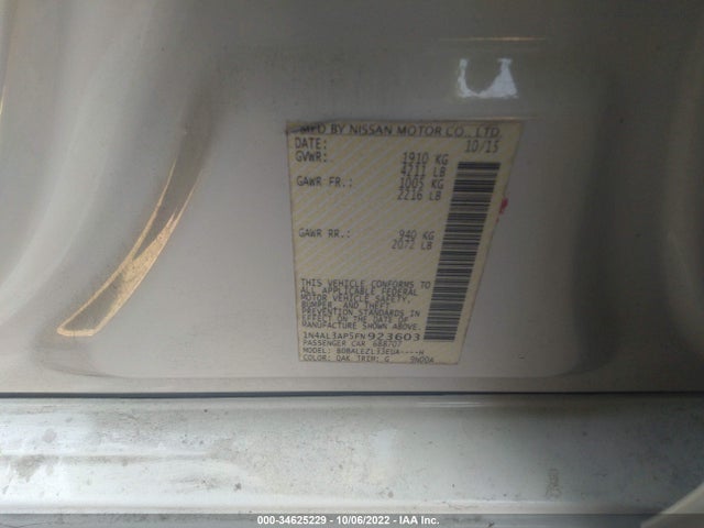 2015 Nissan Altima, VIN: 1N4AL3AP5FN923603