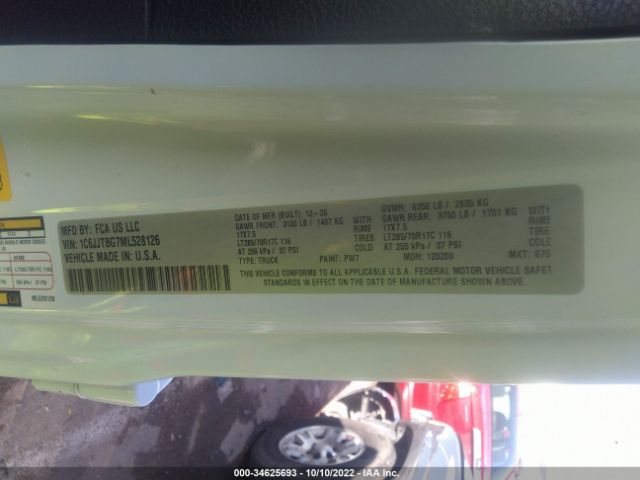 1C6JJTBG7ML528126 Jeep Gladiator Rubicon