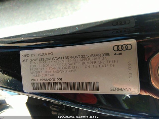 2022 Audi e-tron, VIN: WAUCJBFW5N7001206