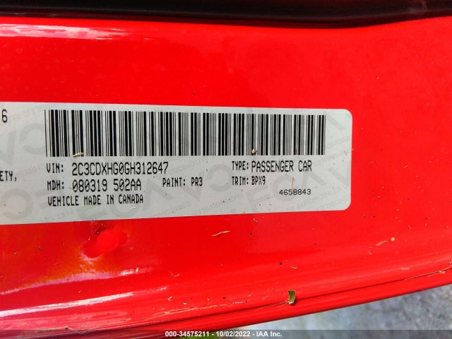 Dodge Charger Sxt 2016 2C3CDXHG0GH312647 Image 10