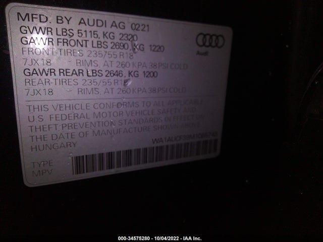 2021 Audi Q3, VIN: WA1AUCF39M1085748