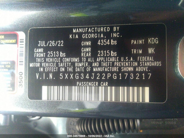 2023 Kia K5, VIN: 5XXG34J22PG173217