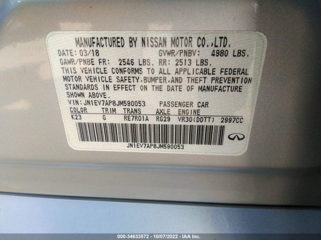2018 Infiniti Q50, VIN: JN1EV7AP8JM590053