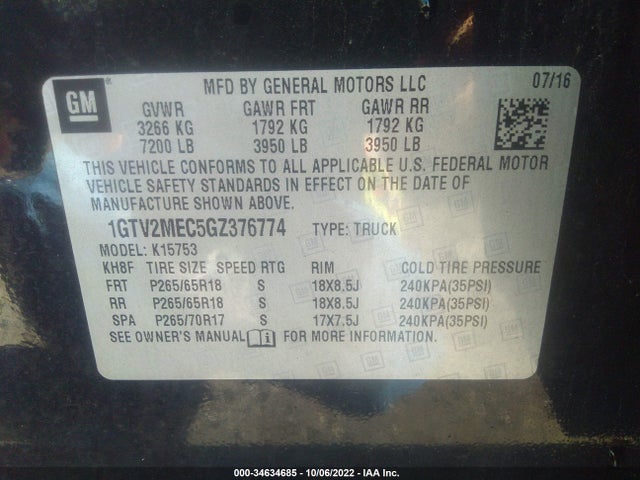 GMC Sierra 1500 Sle 2016 1GTV2MEC5GZ376774 Image 10