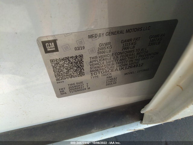 2019 GMC Canyon, VIN: 1GTG5CEA1K1264912