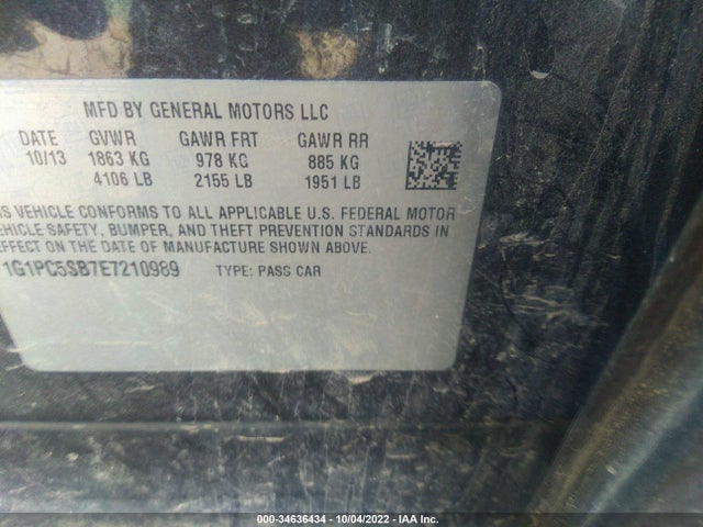 Chevrolet Cruze 1lt 2014 1G1PC5SB7E7210989 Image 9