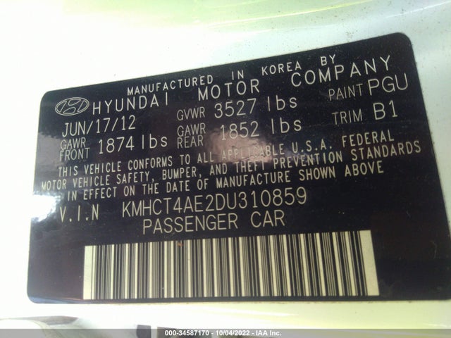 Hyundai ACCENT GLS 2013 KMHCT4AE2DU310859 Image 9