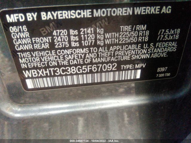 WBXHT3C38G5F67092 BMW X1 Xdrive28i