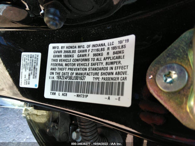 2020 Honda Insight, VIN: 19XZE4F58LE001637