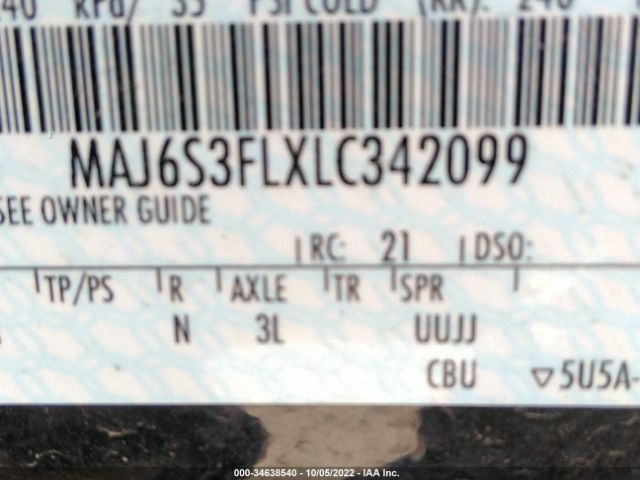 MAJ6S3FLXLC342099 Ford ECOSPORT S