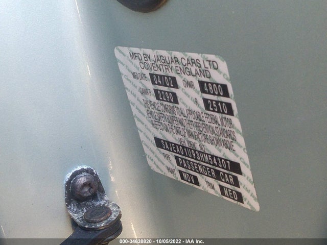 2003 JAGUAR S-TYPE SAJEA01U93HM54307 Photo 8