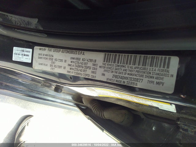 2015 Fiat 500L, VIN: ZFBCFADH1FZ030827