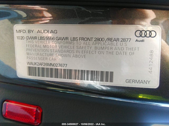 2021 Audi A6, VIN: WAUK2AF26MN027677