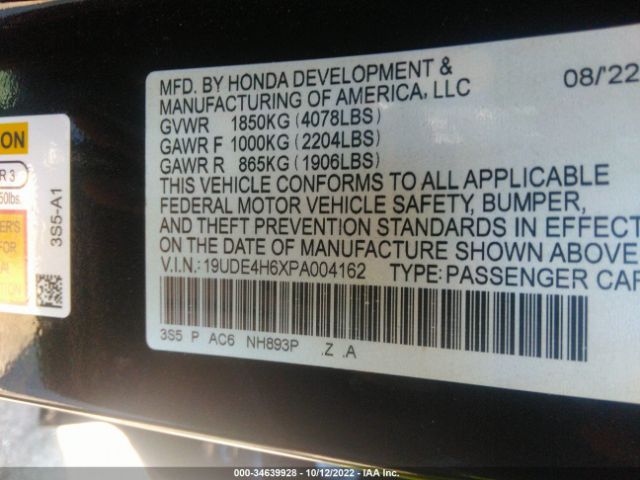 19UDE4H6XPA004162 Acura Integra W/a-spec Tech Package