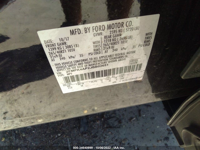 2018 Ford Edge, VIN: 2FMPK4AP2JBB02651
