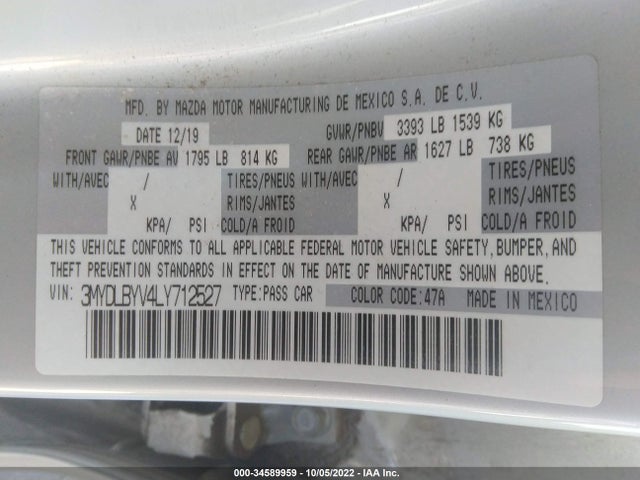 2020 Toyota Yaris, VIN: 3MYDLBYV4LY712527