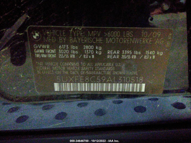 BMW X5 2010 5UXFE8C59AL310518 Image 10