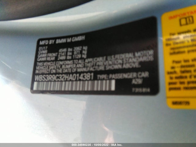 2017 BMW M4, VIN: WBS3R9C32HA014381