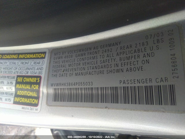 Volkswagen Passat Sedan Glx 2004 WVWRH63B64P055033 Image 9