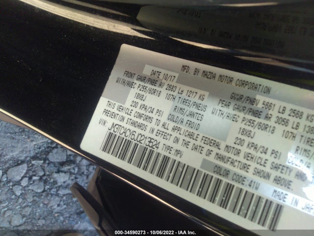 2018 Mazda CX-9, VIN: JM3TCACY6J0213524