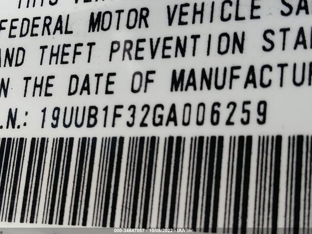 Acura TLX 2016 19UUB1F32GA006259 Image 9