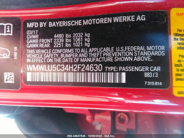 2017 Mini Clubman, VIN: WMWLU5C34H2F24630