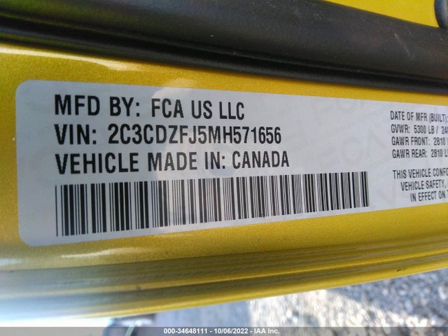 Dodge Challenger R/t Scat Pack 2021 2C3CDZFJ5MH571656 Image 9