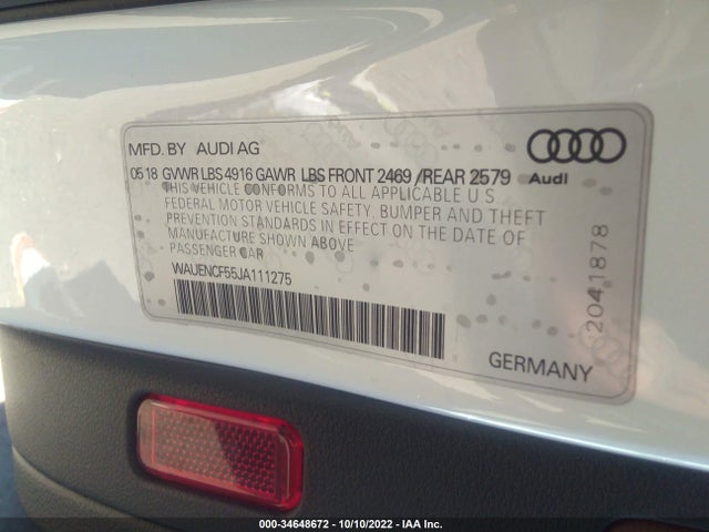 WAUENCF55JA111275 Audi A5 Sportback Premium Plus