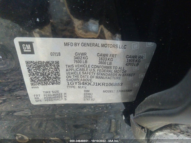 1GYS4KKJ1KR106853 Cadillac Escalade Esv Platinum