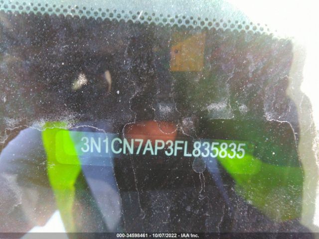 3N1CN7AP3FL835835 Nissan Versa S Plus