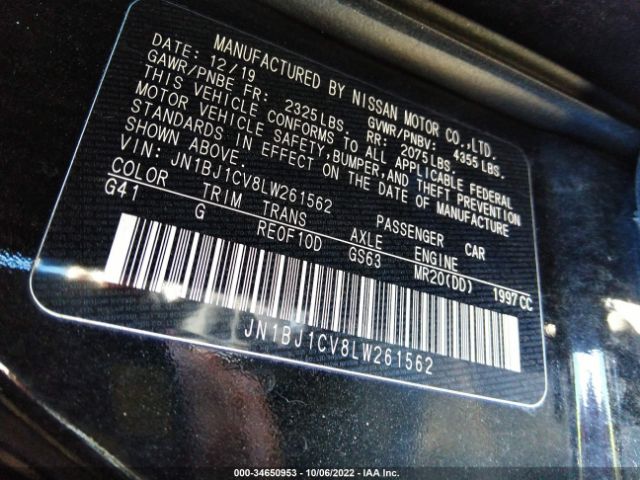 JN1BJ1CV8LW261562 Nissan Rogue Sport S