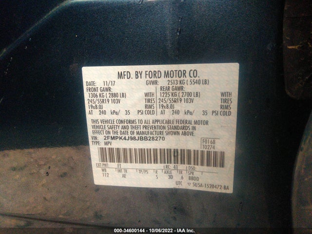 Ford EDGE SEL 2018 2FMPK4J98JBB28270 Image 11