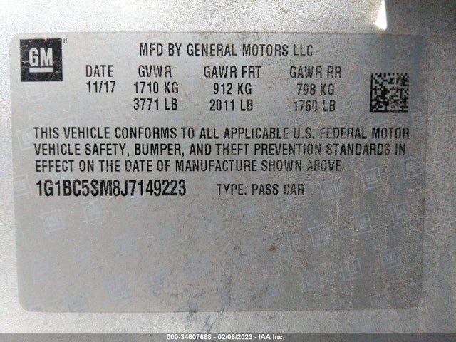 Chevrolet CRUZE LS 2018 1G1BC5SM8J7149223 Image 9